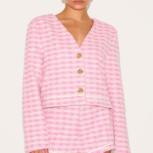 Petite Pink Tweed Tailored Shorts