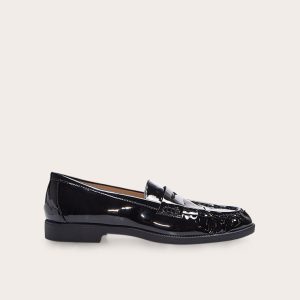 Black Patent Round Toe Loafer