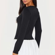 fbd21d8582ea9a3c5b72b1cda96de0e2dd0bb05f_CNK8257_2_petite_black_slinky_contrast_pleat_detail_long_sleeve_mini_dress