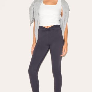 Charcoal Sculpt Twist Front Gym Leggings
