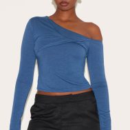 fc18c4109931f32693bb9c8d60a97009c3e2481d_CNM2373_1_petrol_blue_contour_jersey_asymmetric_twist_detail_long_sleeve_top