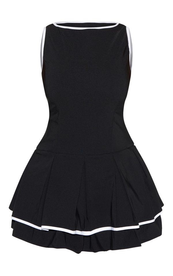 fcaec3c6108192aabff3f55c1b7d33cc6ec626bd_CNM8109_5_shape_black_contrast_binding_boat_neck_pleated_hem_mini_dress