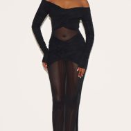 fcaf672daef9220e7305089484cd0d02678b676c_CNM8959_1_black_bandage_mesh_bardot_layered_ruched_maxi_dress