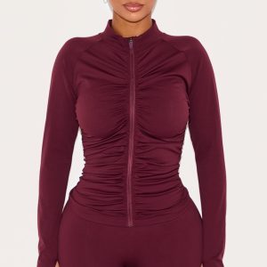 Shape Wine Active Ruched Zip Sports Jacket