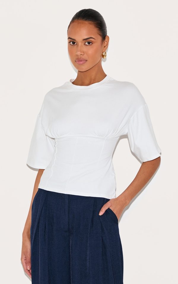 ff8bb641cfa265723fc4c1100091d5ee397daaa1_CNK8350_1_white_ruched_bust_detail_fitted_t_shirt